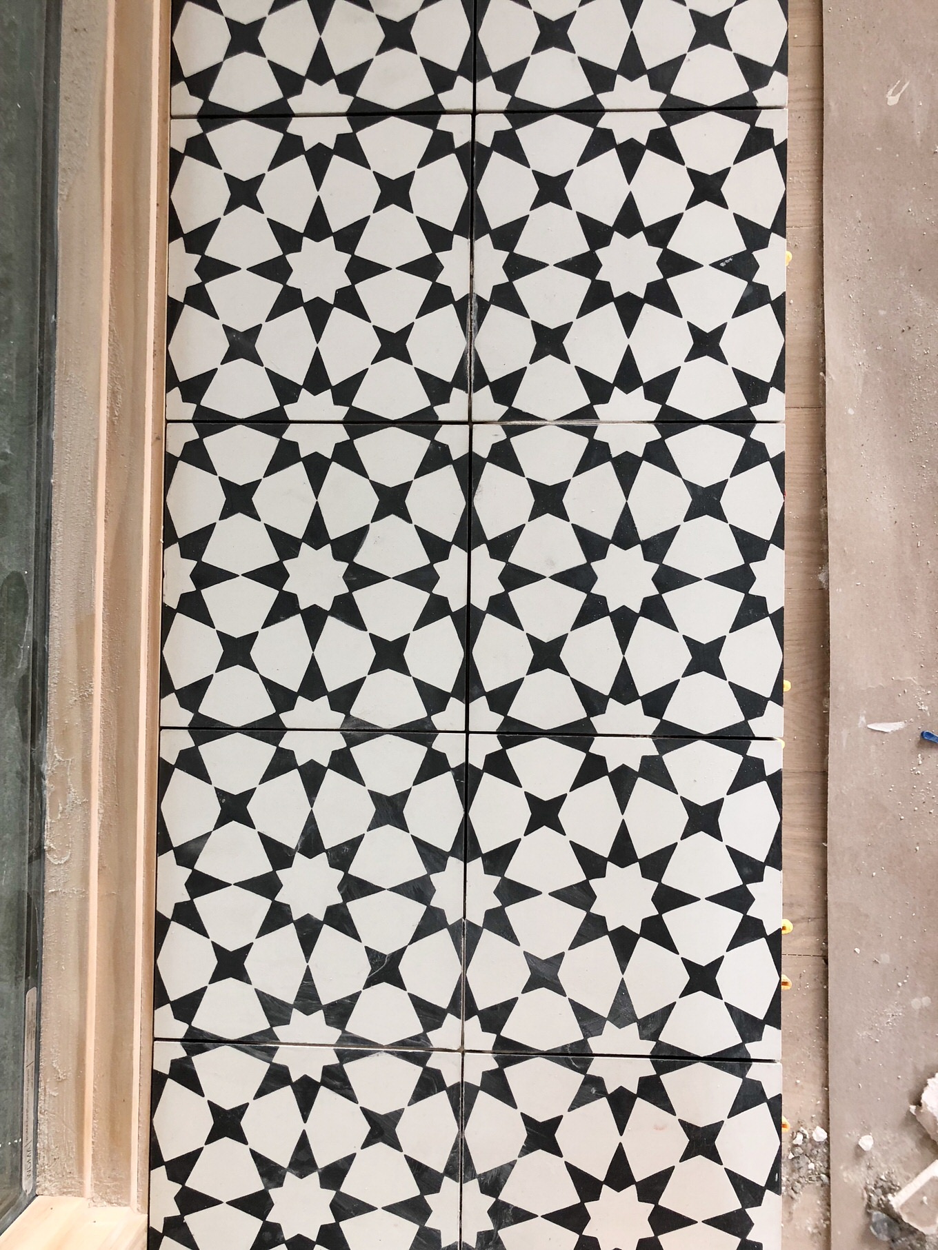 black and white tile