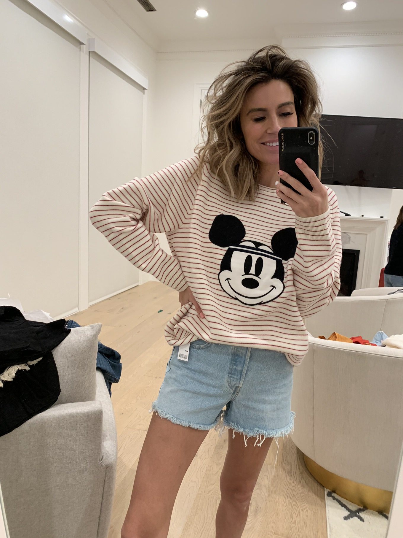 mickey mouse stripe top hello fashion blog