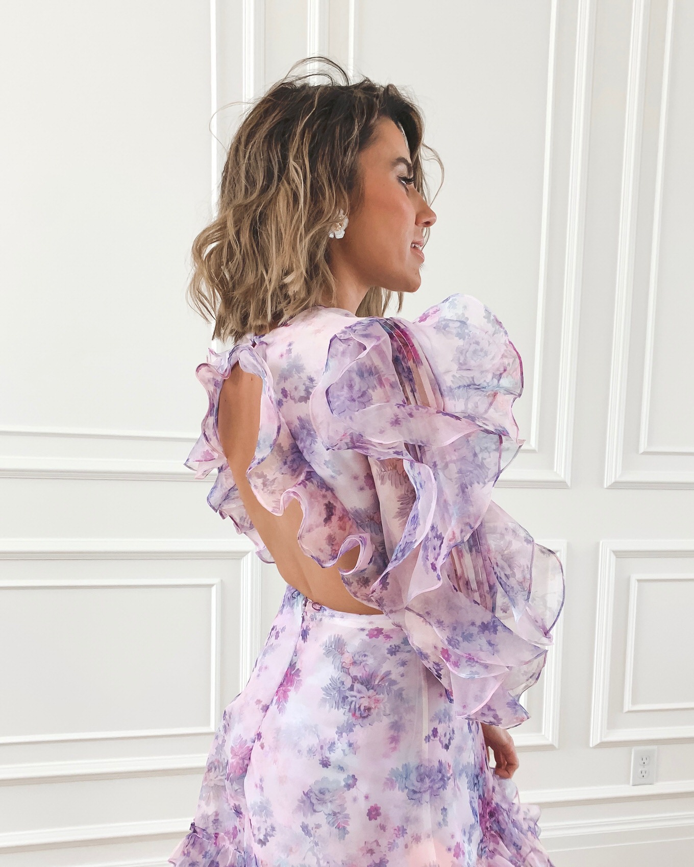 Lavender shop ruffle dress