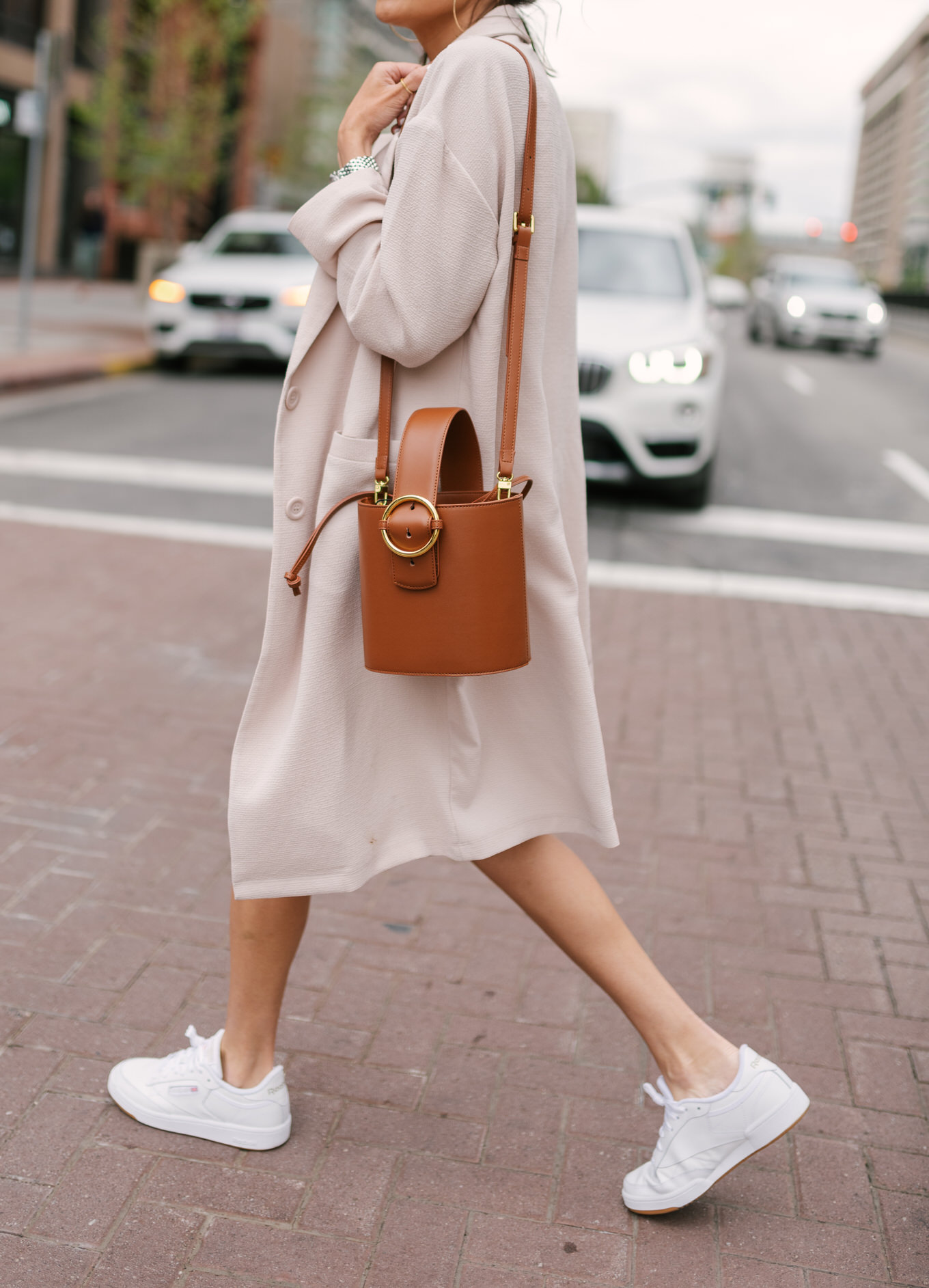 leather bucket bag