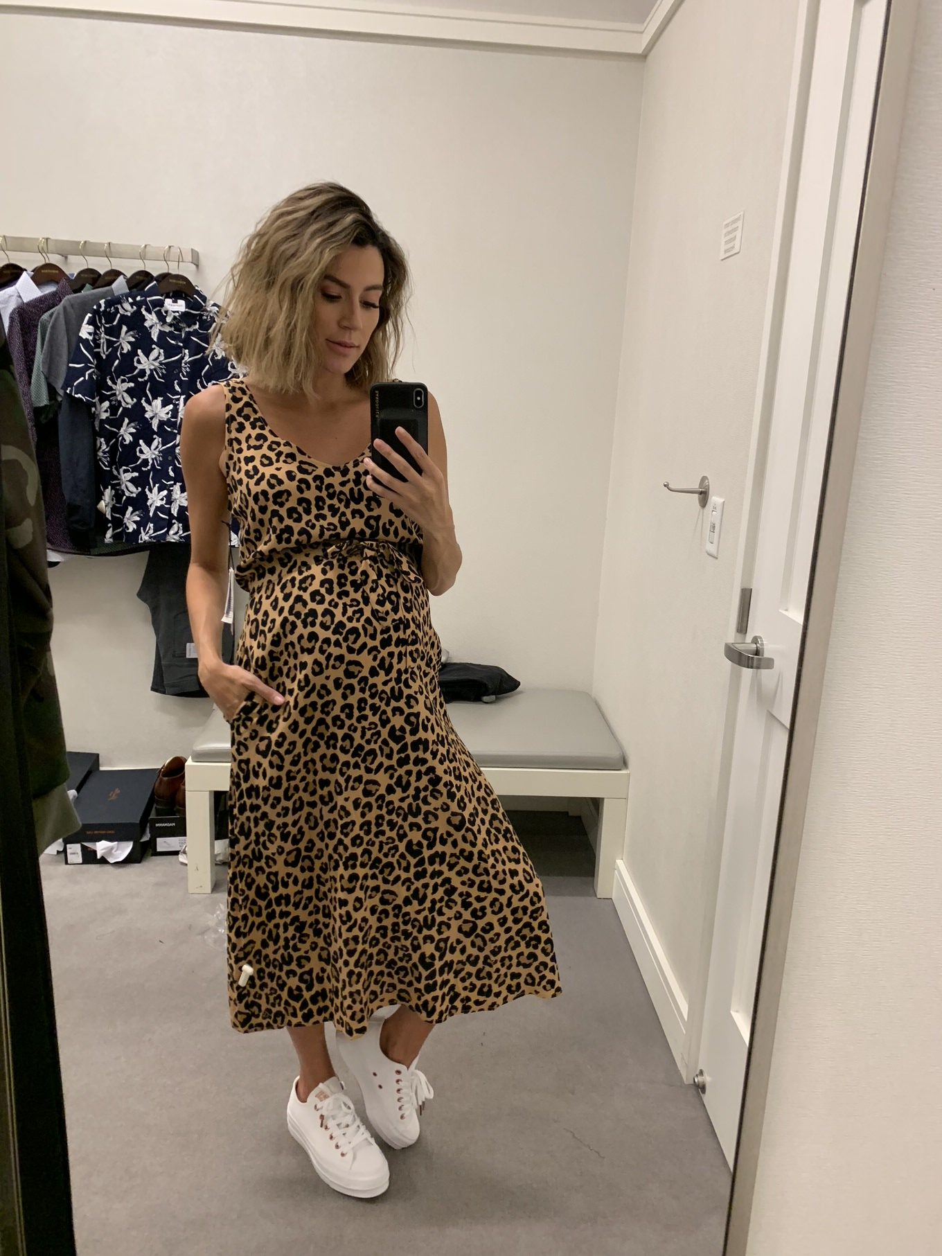 leopard maternity dress