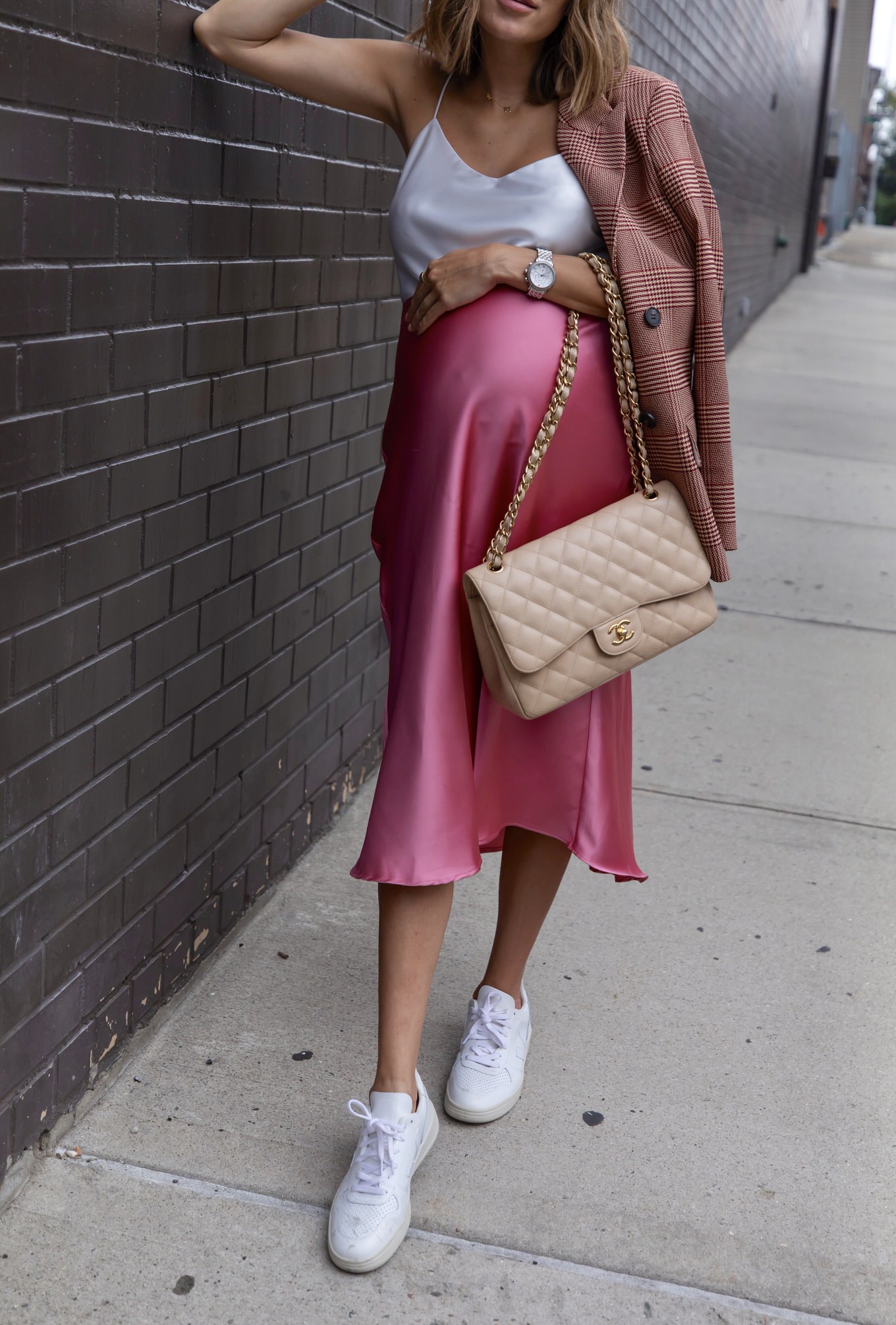 skirt with sneakers