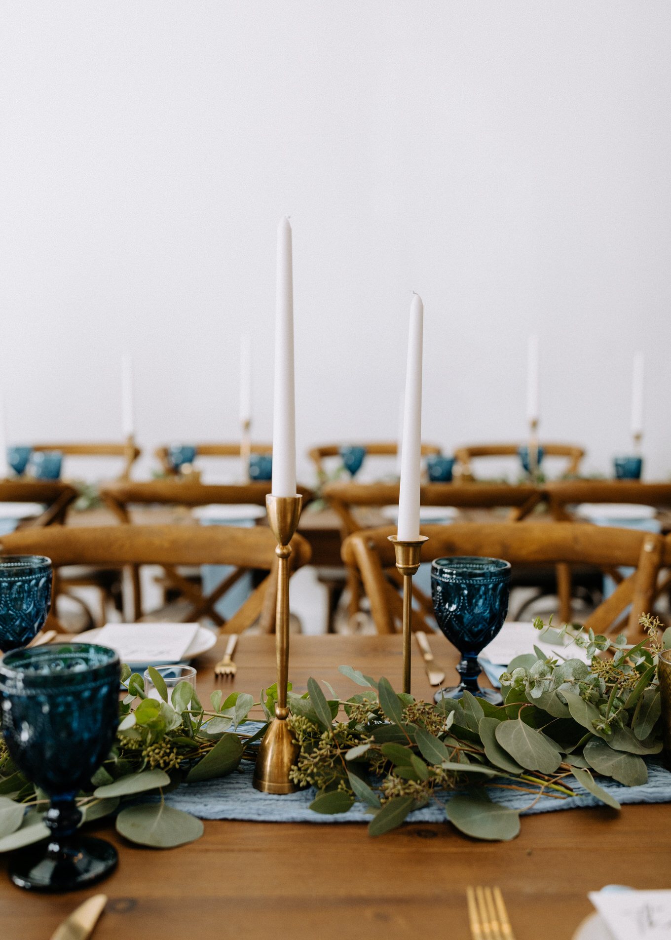 Blue wedding decor