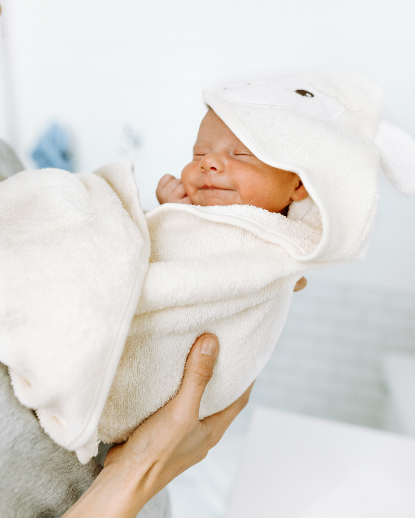 precious baby in bath towel