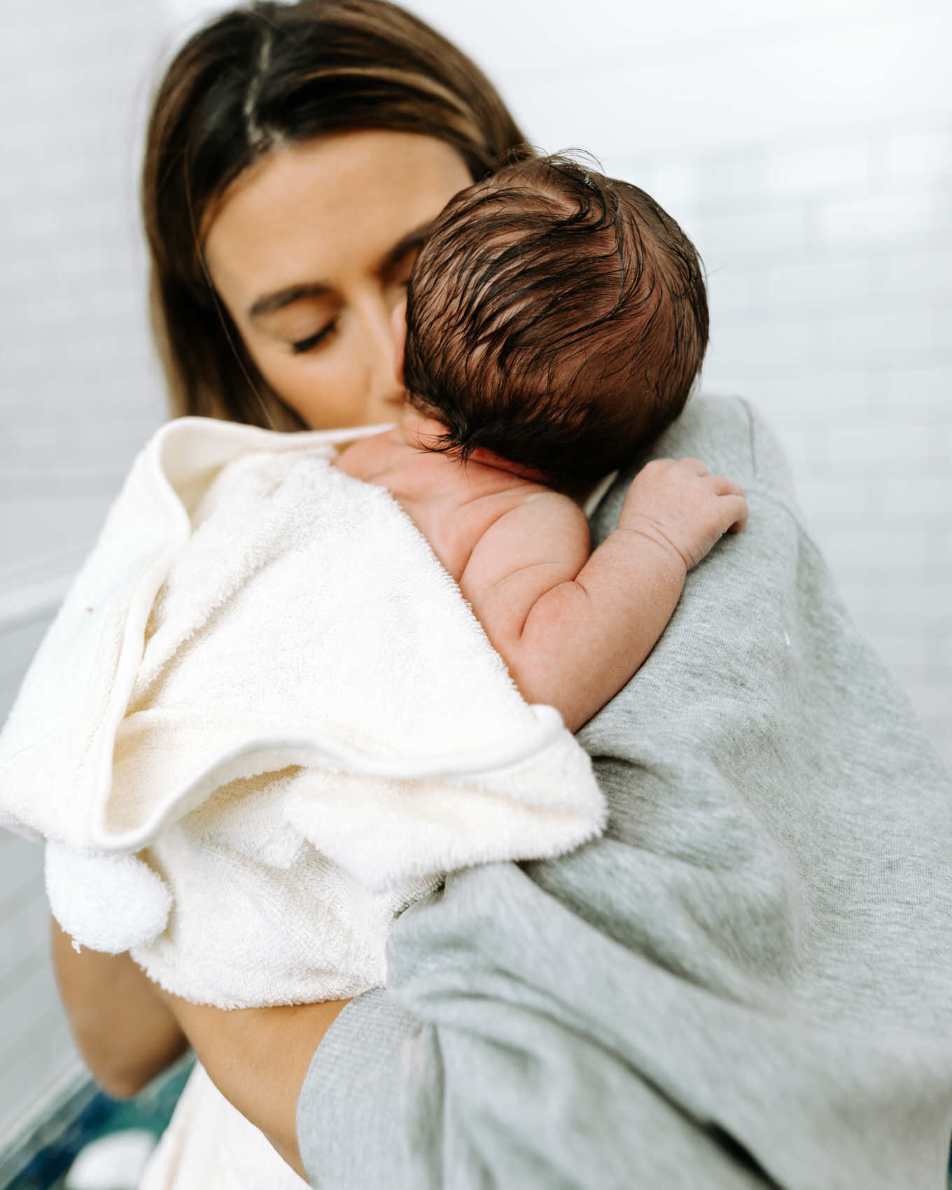 cuddly baby after bath