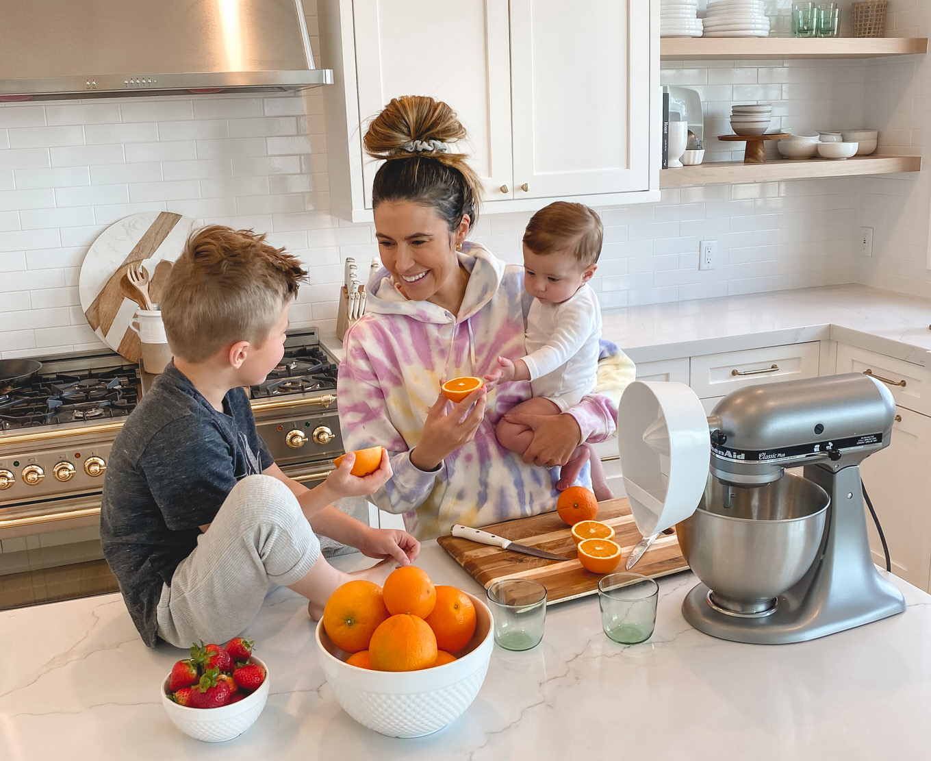 cooking at home with the family