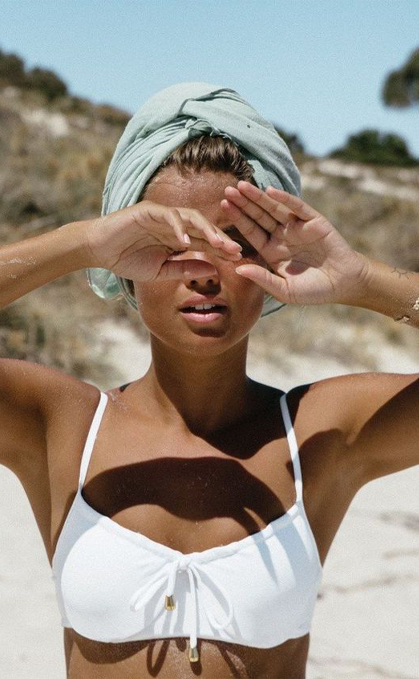 white swimsuit for summer