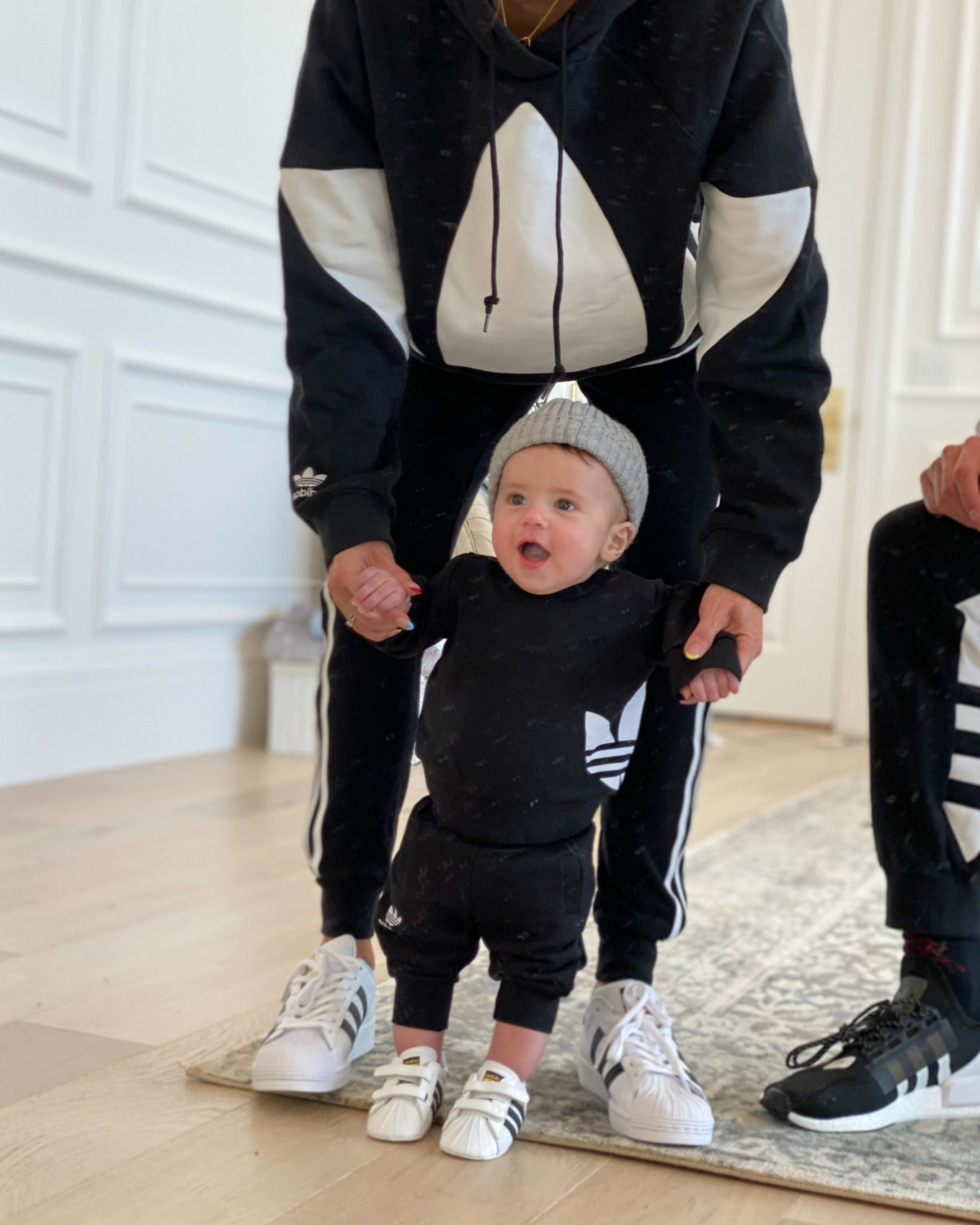 mother and daughter matching adidas outfits