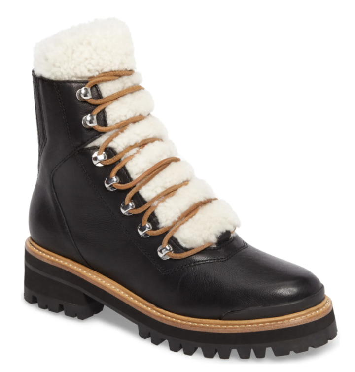 shearling hiker boots