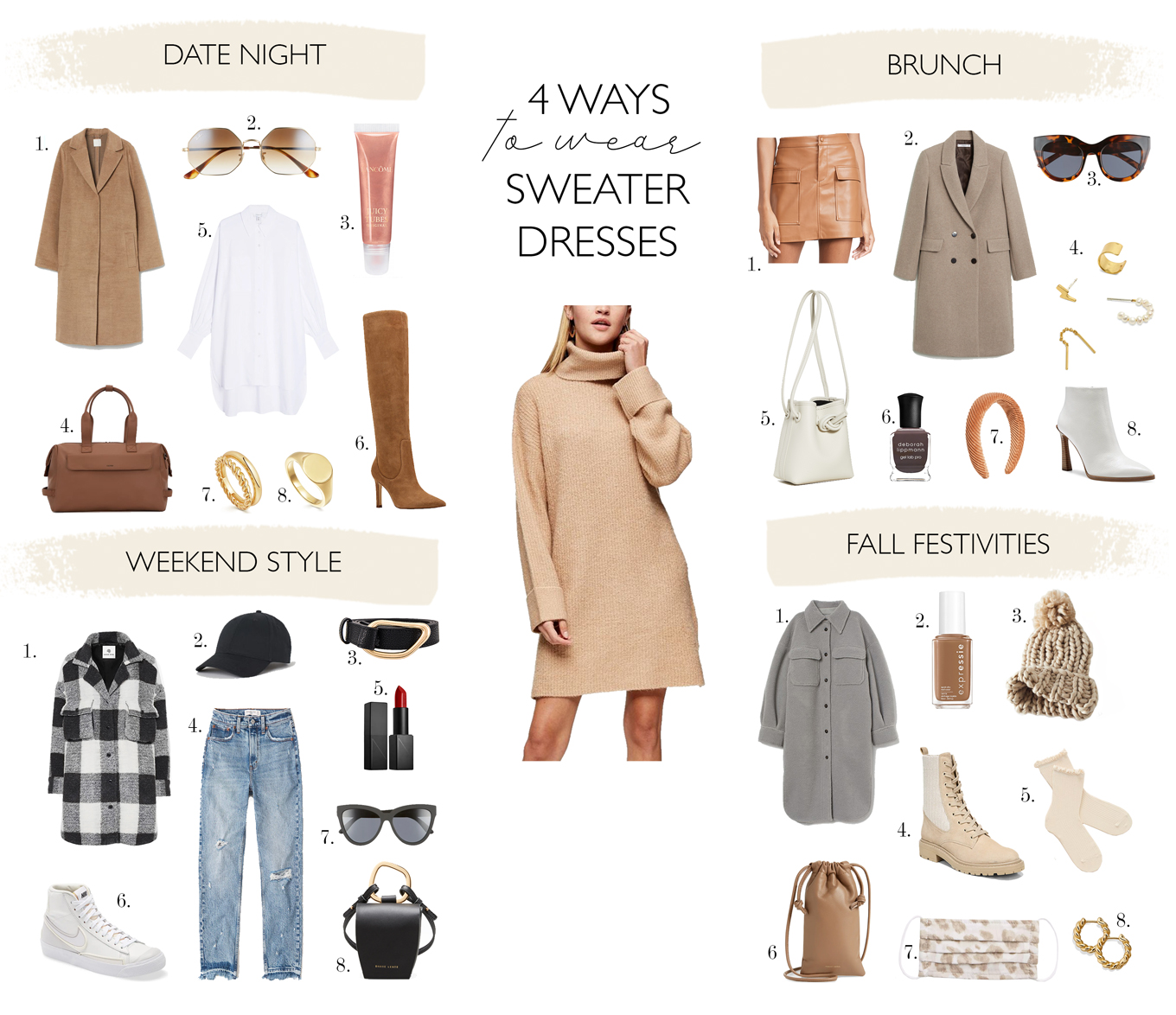 fresh ways to wear a sweater dress