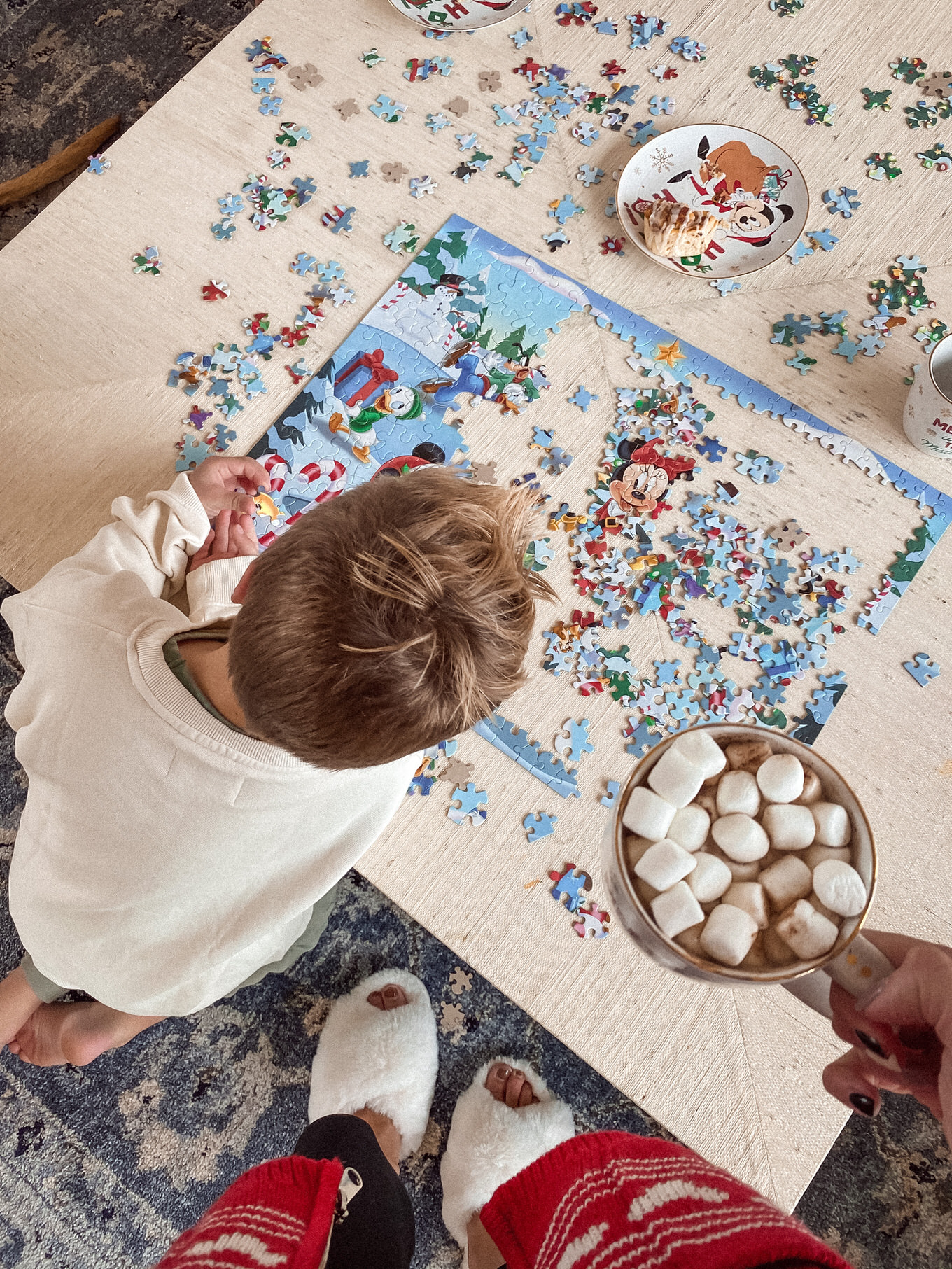 hot cocoa and puzzle