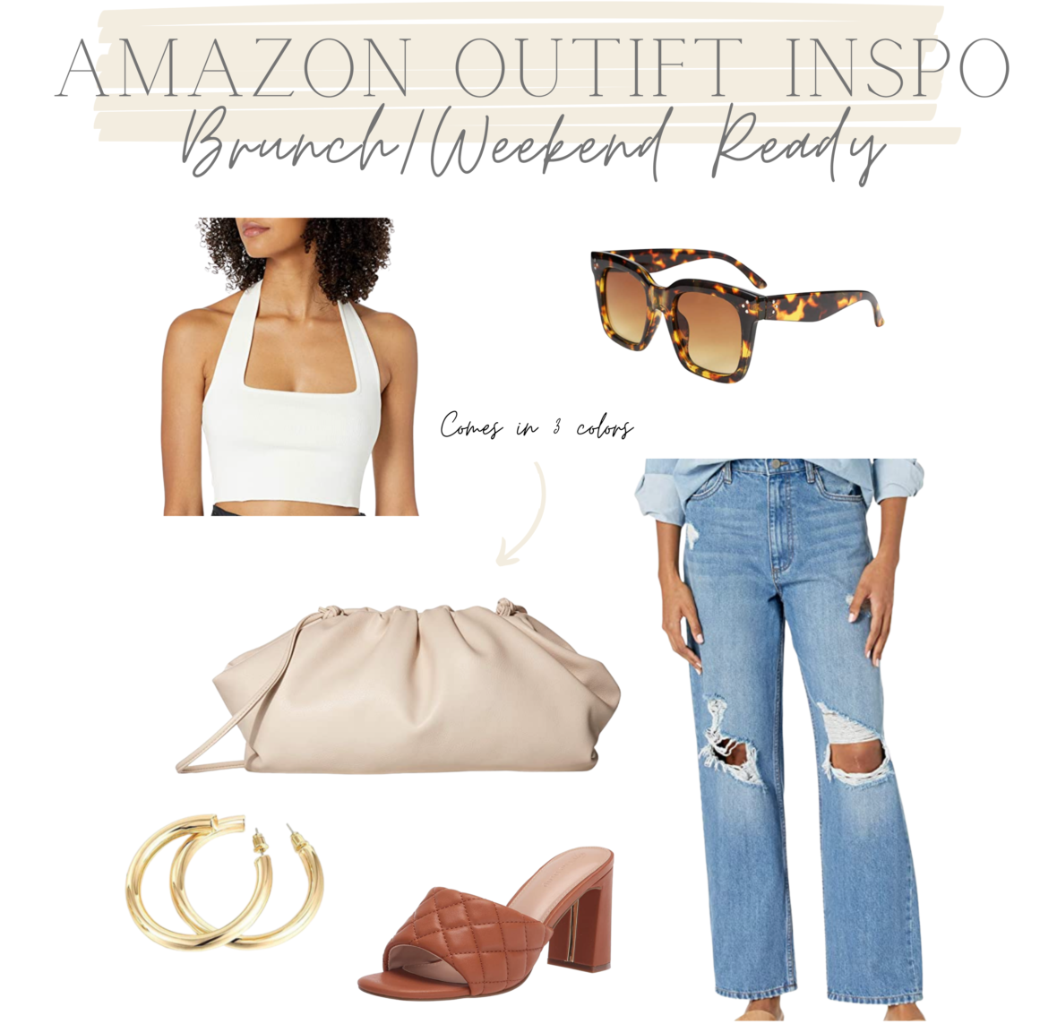 amazon, amazon clutch, cream clutch, amazon denim, denim jeans, sunglasses, amazon outfit