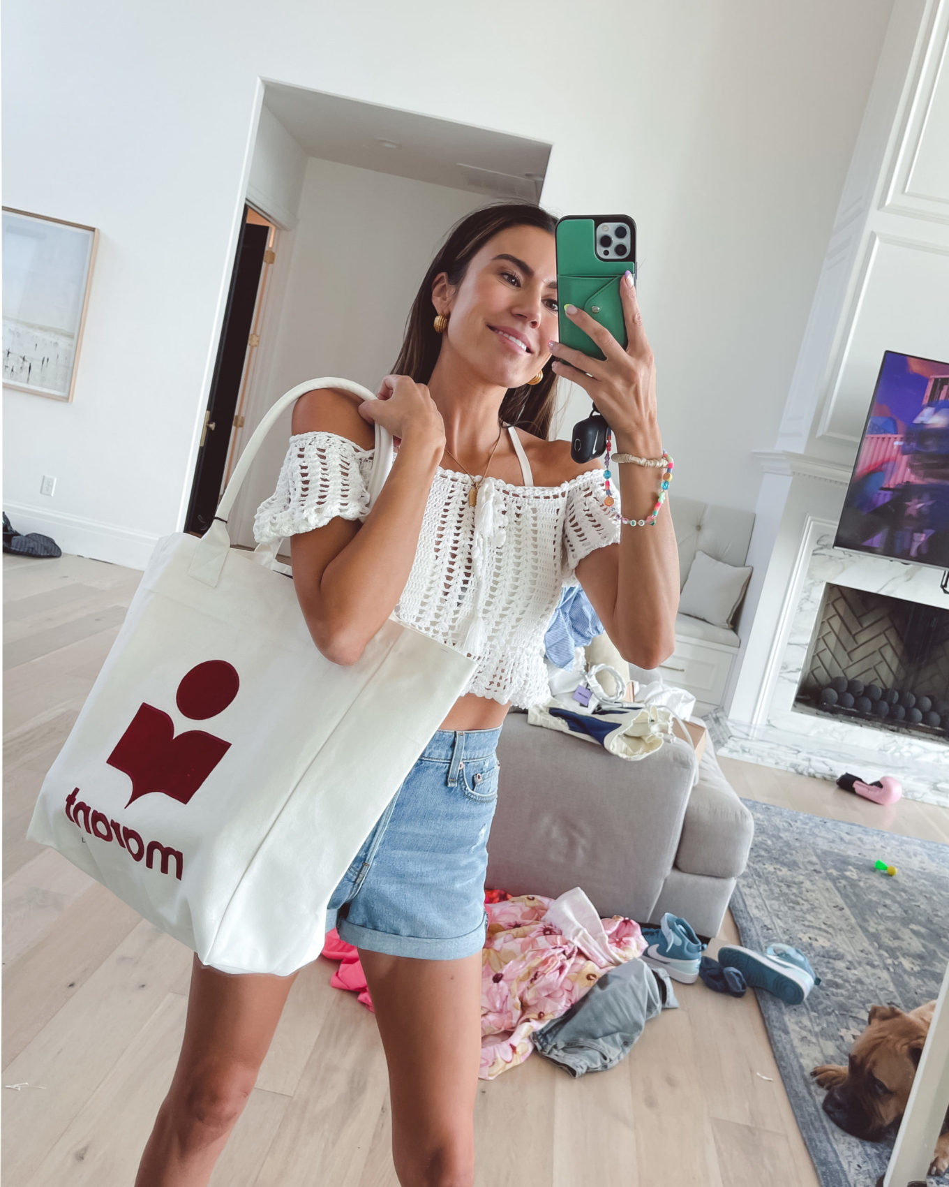 4th of July, crop top, tote bag