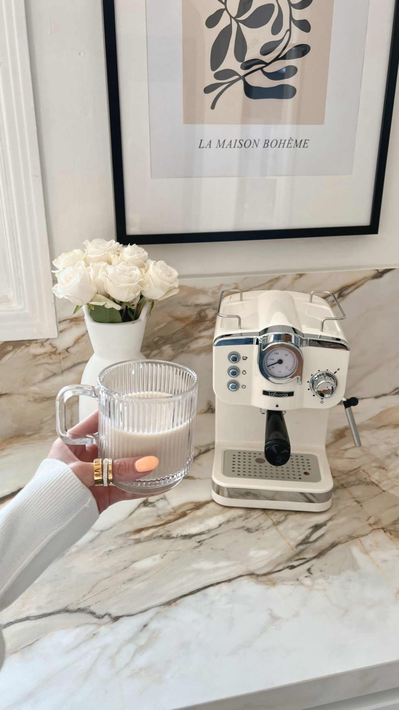 Amazon Home Espresso Machine Les Fleurs Print Glass Coffee Mugs Drying Rack Coffee Table Book Vitamix