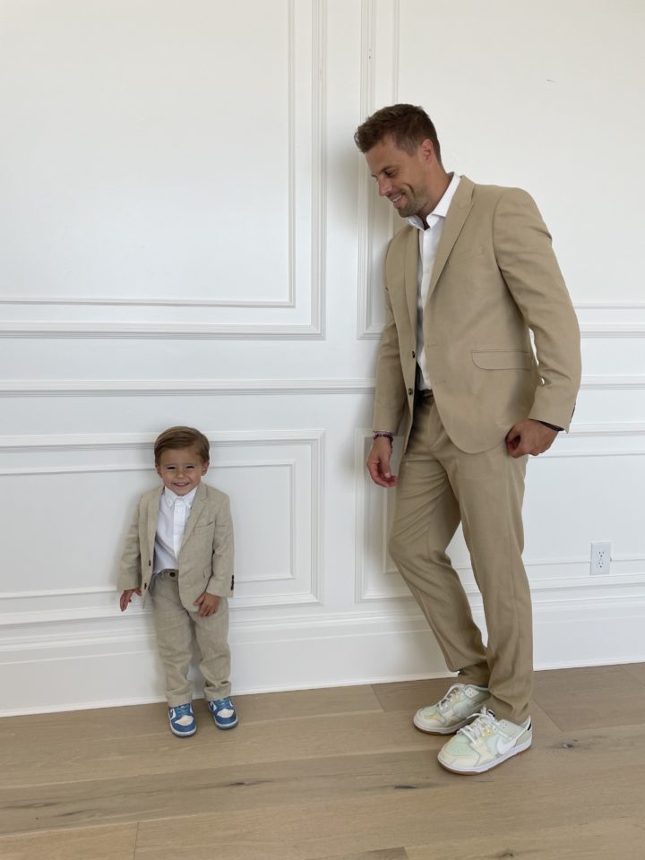 dad and son in easter suit