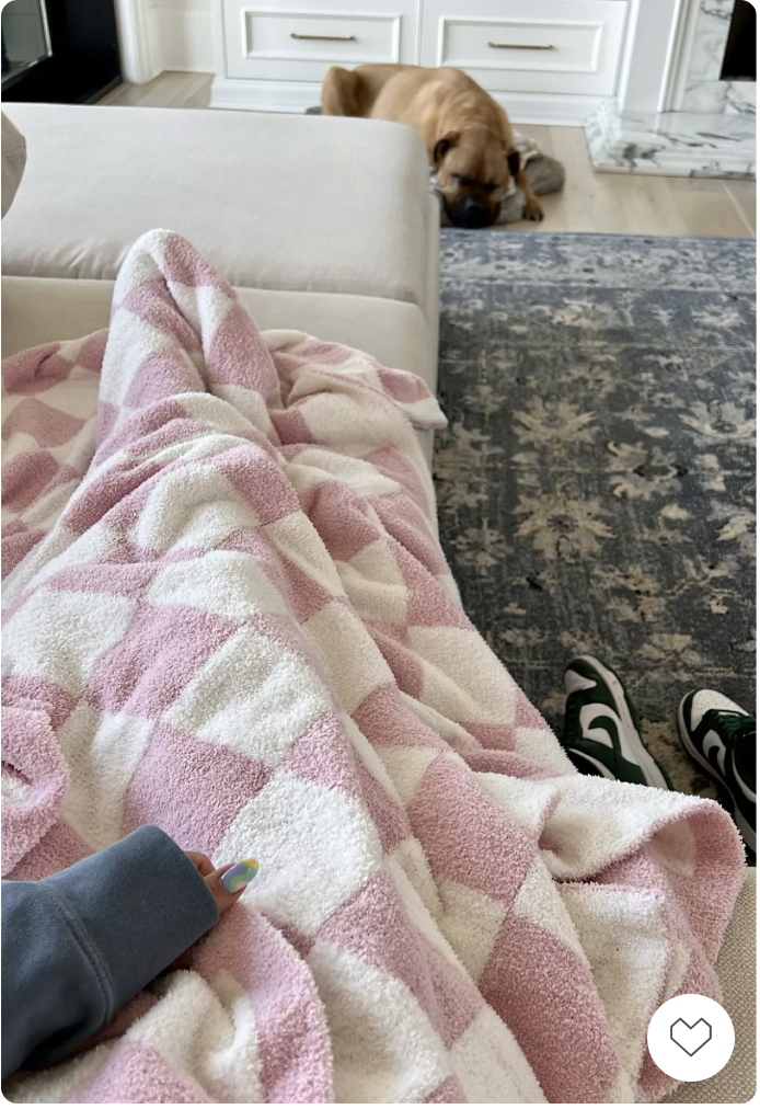 pink checkered blanket