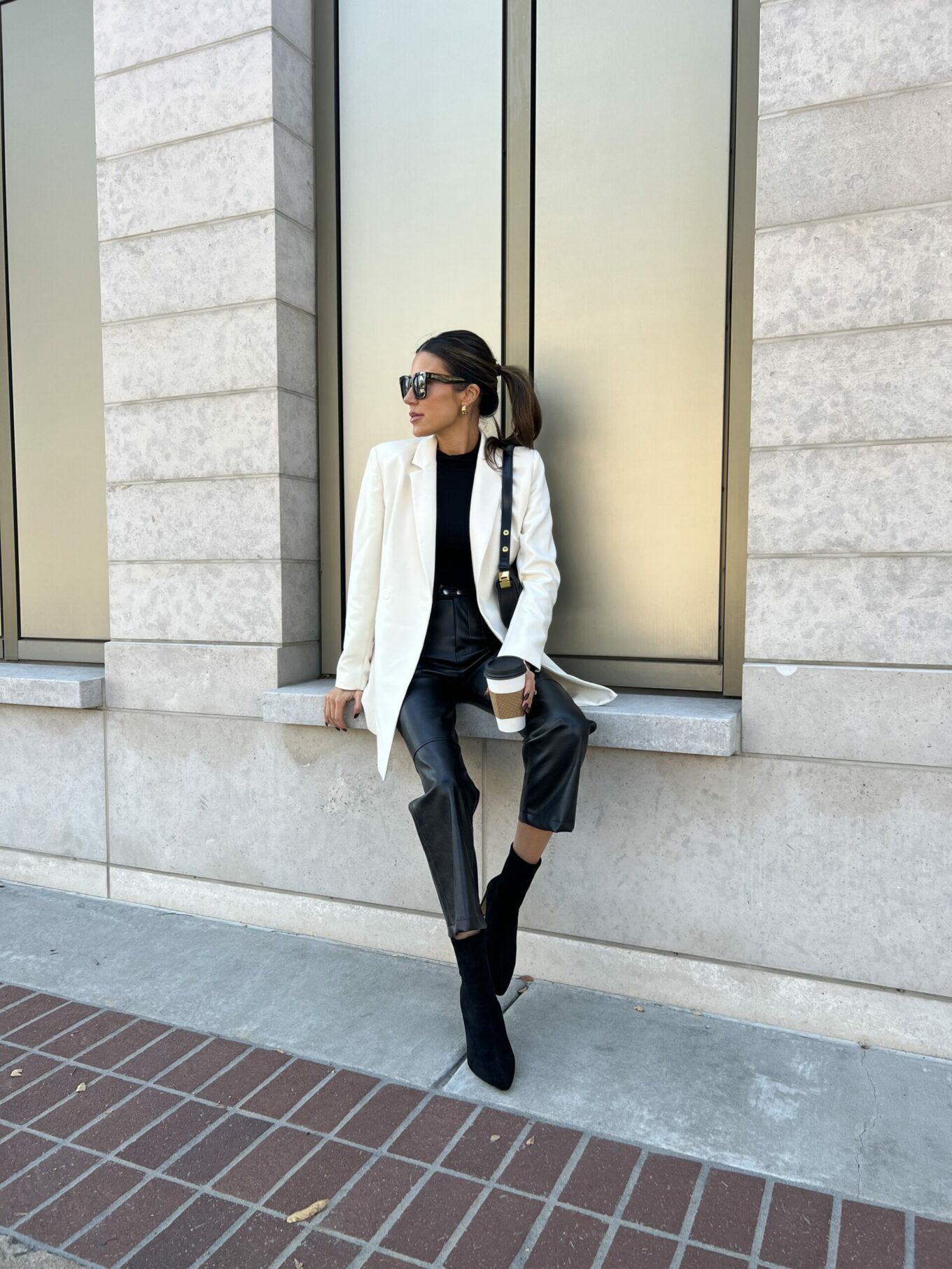 white boyfriend blazer wren drop