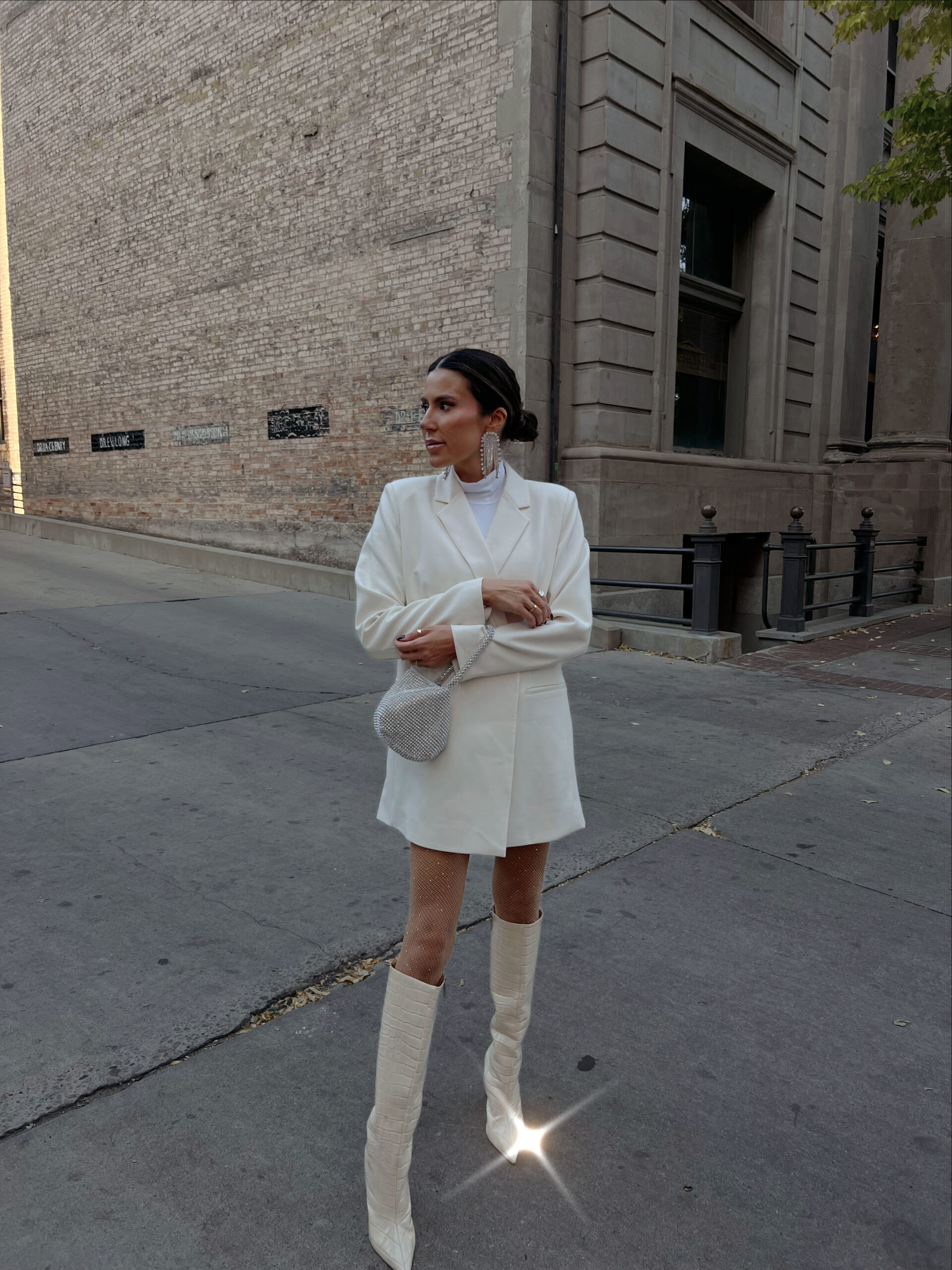 white holiday blazer