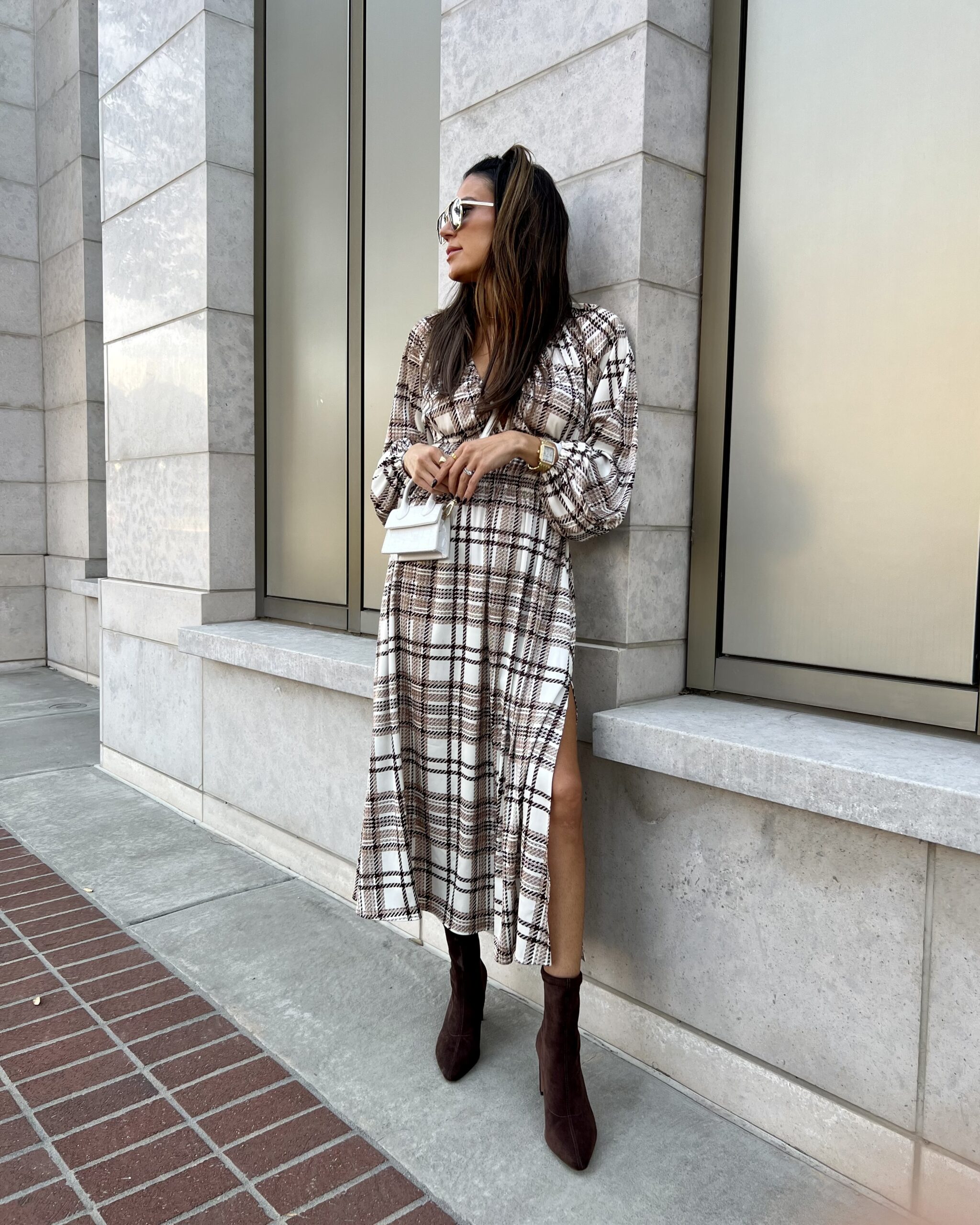 christine andrew plaid dress