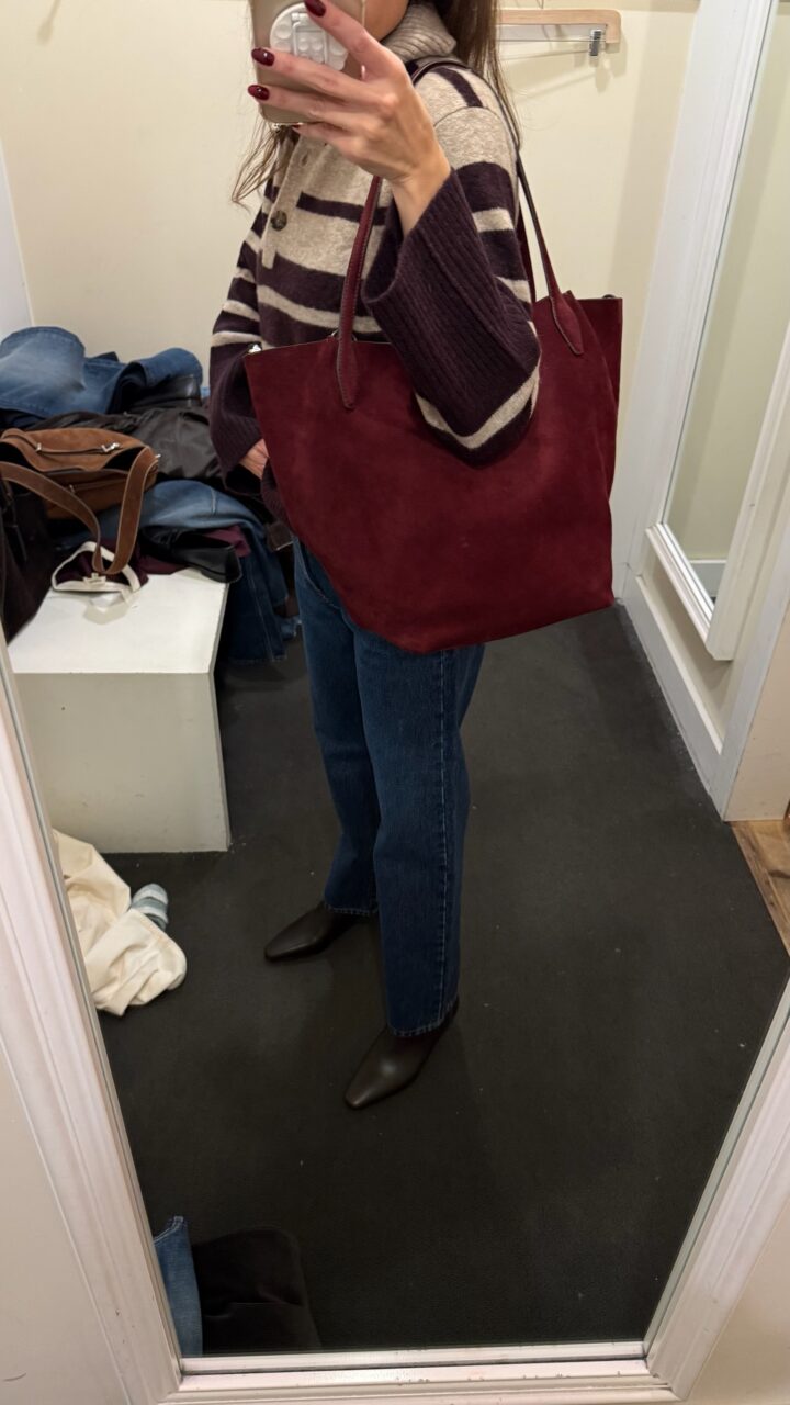 Christine Andrew in a Black Friday outfit from Madewell