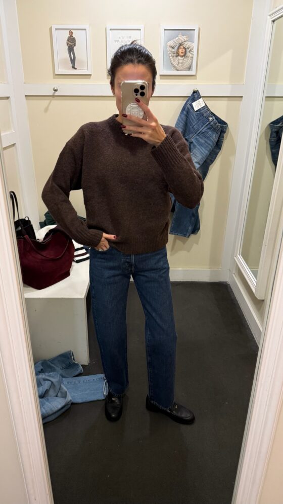 Christine Andrew in an outfit from Madewell